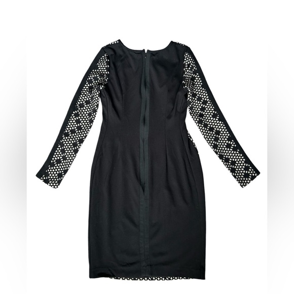 Vince Camuto Elegant black midi dress with square mesh cutout design size 6 - Picture 5 of 9